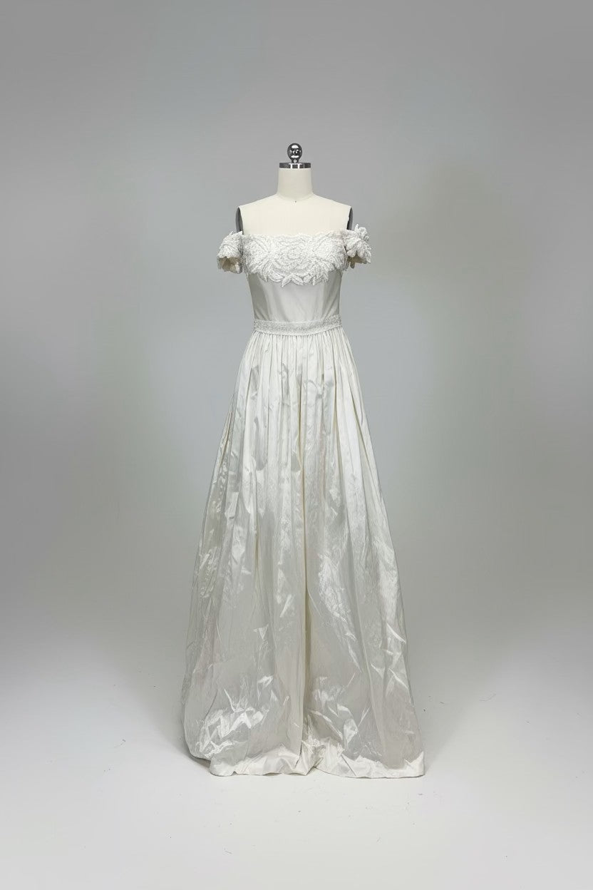 ED2004 Ivory Off Shoulder Lace Bridal Gown - Sample Sale AUD $449