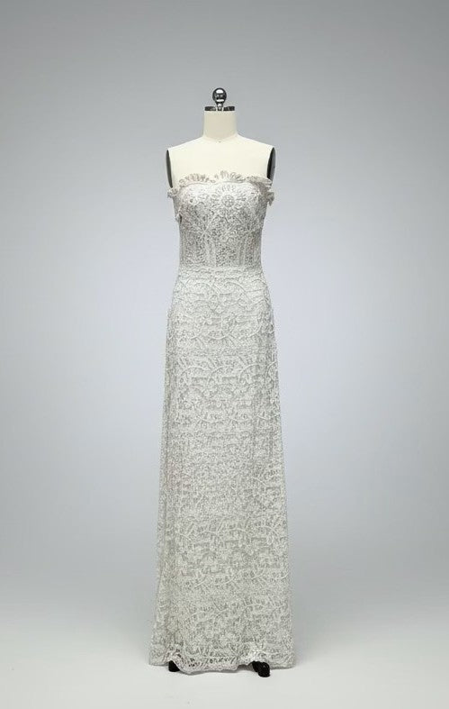 ED2008 Strapless Graphic Lace Column Wedding Gown - Sample Sale AUD $599