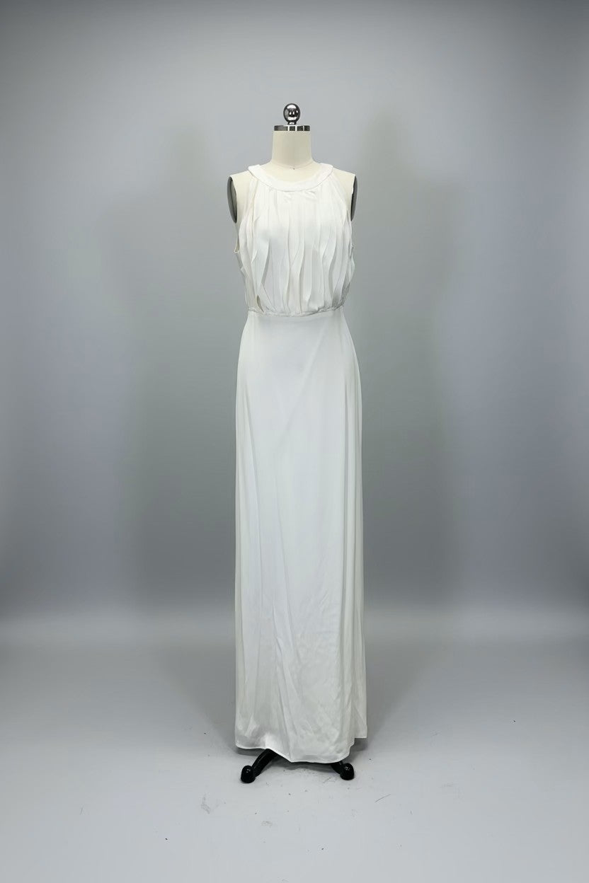 ED2014 Minimalist Halter Neck Pleated Column Gown - Sample Sale AUD $249