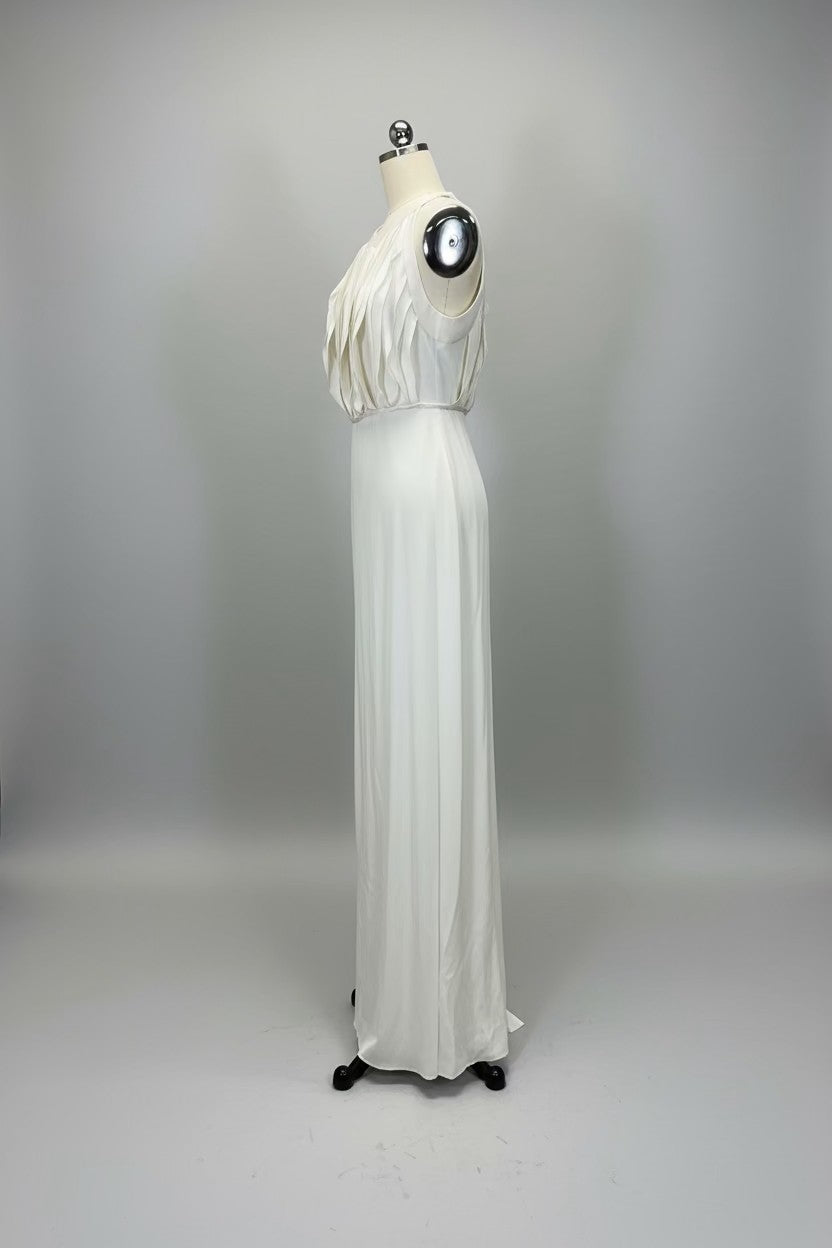 ED2014 Minimalist Halter Neck Pleated Column Gown - Sample Sale AUD $249