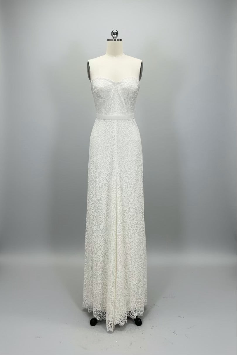 ED2016 Strapless All-Over Lace Sheath Wedding Gown with Bustier Bodice - Sample Sale AUD $349