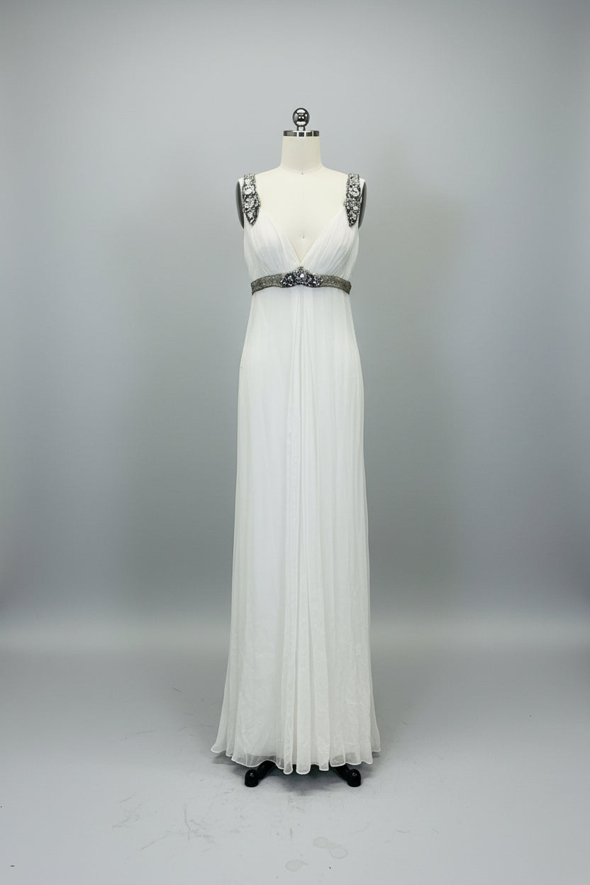 ED2019 Empire Waist Beaded Grecian Wedding Gown - Sample Sale AUD $599