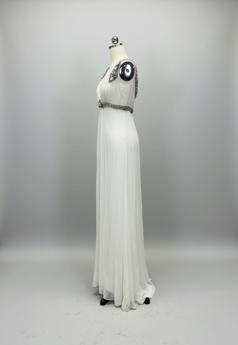 ED2019 Empire Waist Beaded Grecian Wedding Gown - Sample Sale AUD $599